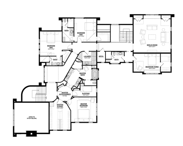 Architectural House Design - Tudor Floor Plan - Upper Floor Plan #928-275