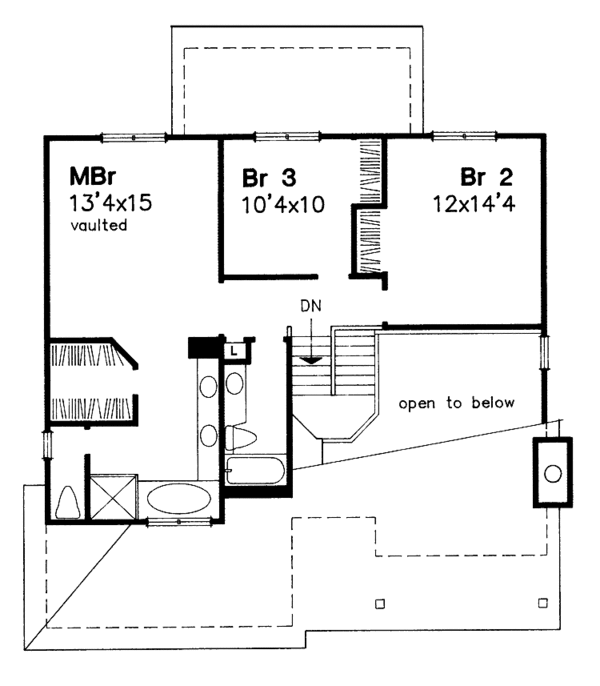 House Blueprint - Country Floor Plan - Upper Floor Plan #320-1065