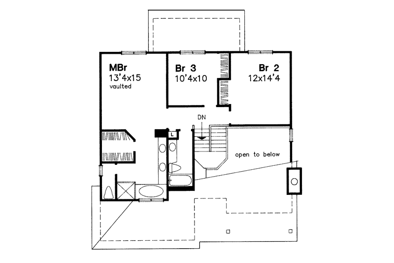 Architectural House Design - Floor Plan - Upper Floor for Country House Plan #320-1065 - 3 bed, 2.5 bath