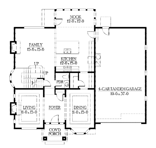 Home Plan - Craftsman Floor Plan - Main Floor Plan #132-423