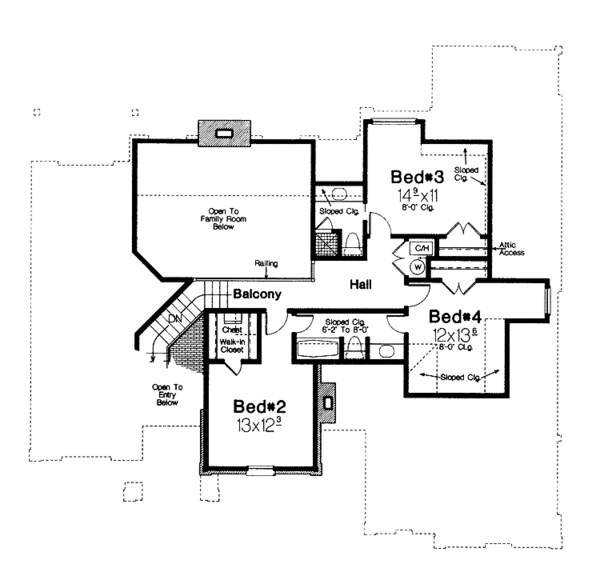 Dream House Plan - Colonial Floor Plan - Upper Floor Plan #310-1099