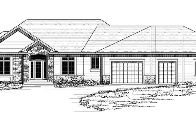 House Blueprint - Ranch Exterior - Front Elevation Plan #51-610