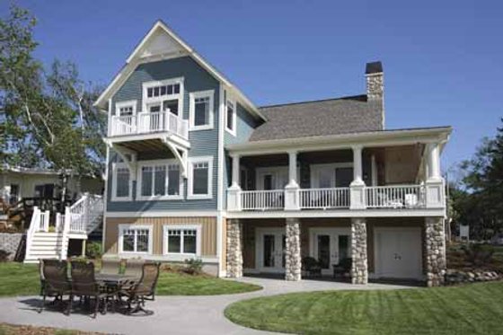 Exterior - Rear Elevation 1 for Traditional House Plan #928-44 - 4 bed, 3 bath