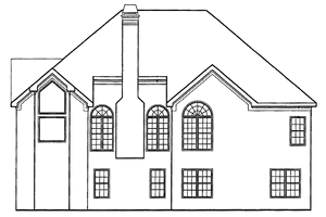 Exterior - Rear Elevation for Mediterranean House Plan #927-82 - 3 bed, 2 bath