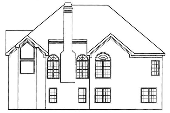 Exterior - Rear Elevation for Mediterranean House Plan #927-82 - 3 bed, 2 bath