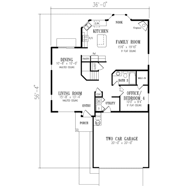 Adobe / Southwestern Floor Plan - Main Floor Plan #1-411