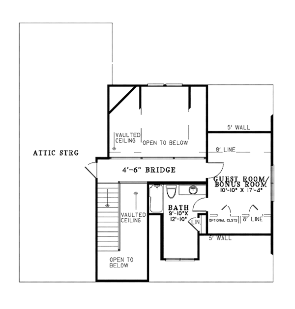 House Plan Design - Country Floor Plan - Upper Floor Plan #17-3349