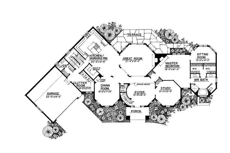 Dream House Plan - Floor Plan - Main Floor for Traditional House Plan #1016-56 - 5 bed, 3 bath