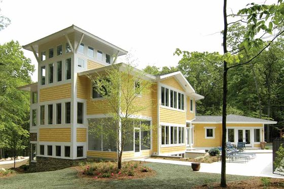 Exterior - Rear Elevation for Prairie House Plan #928-38 - 3 bed, 3 bath