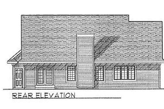 Exterior - Rear Elevation for Traditional House Plan #70-142 - 3 bed, 2 bath