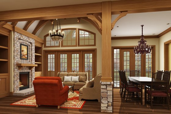Interior - Family Room for European House Plan #119-420 - 3 bed, 2 bath