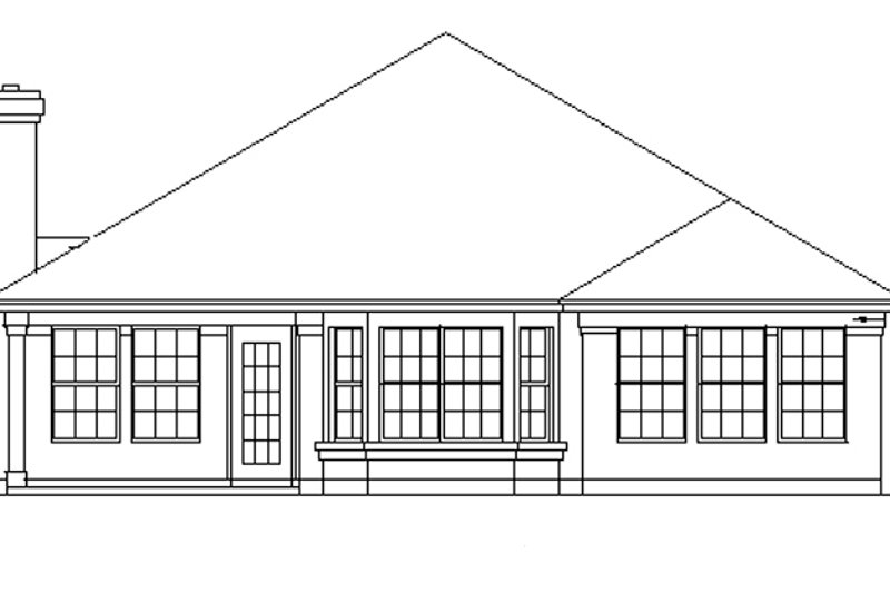 Home Plan - Exterior - Rear Elevation for Mediterranean House Plan #472-95 - 2 bed, 2 bath
