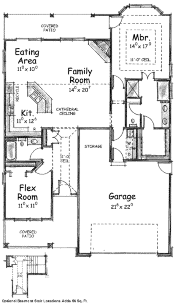 House Design - Traditional Floor Plan - Main Floor Plan #20-1613