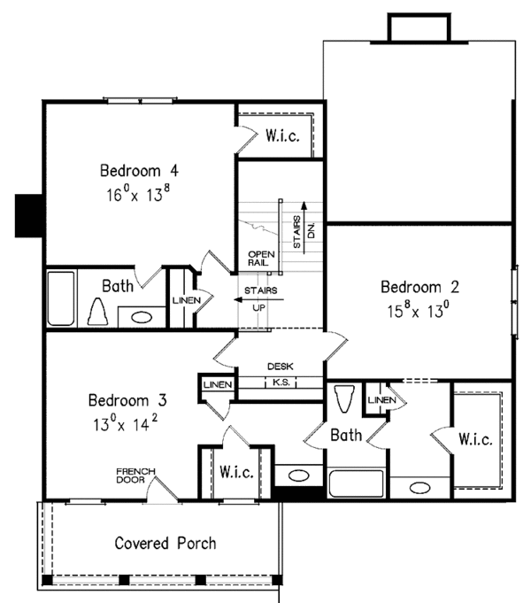 Dream House Plan - Country Floor Plan - Upper Floor Plan #927-370