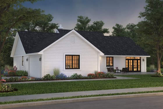 Exterior - Rear Elevation 1 for Ranch House Plan #427-6 - 3 bed, 2 bath