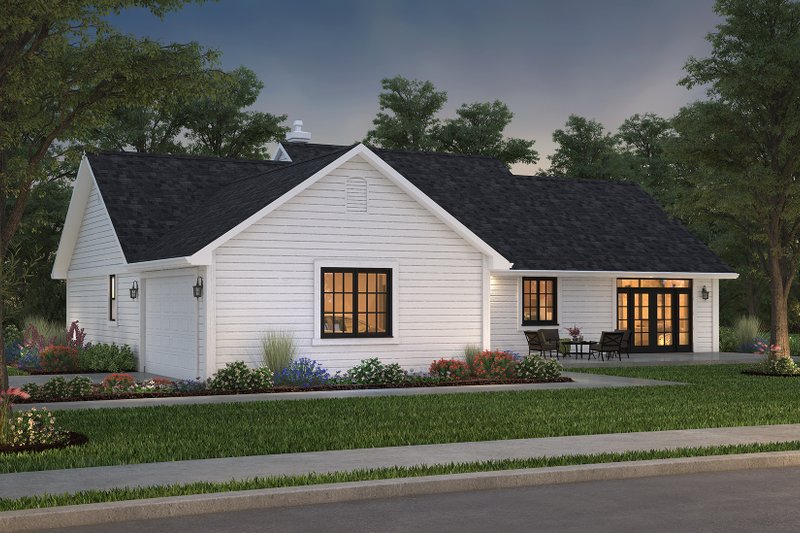 Home Plan - Exterior - Rear Elevation 1 for Ranch House Plan #427-6 - 3 bed, 2 bath