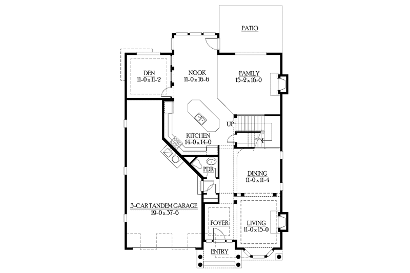 Home Plan - Floor Plan - Main Floor for Craftsman House Plan #132-460 - 5 bed, 2.5 bath