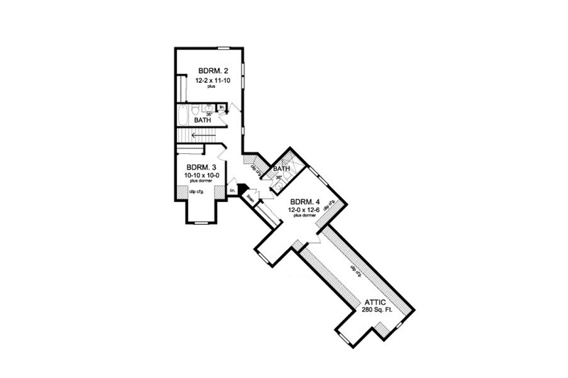 Home Plan - Floor Plan - Upper Floor for Colonial House Plan #1010-40 - 4 bed, 3.5 bath