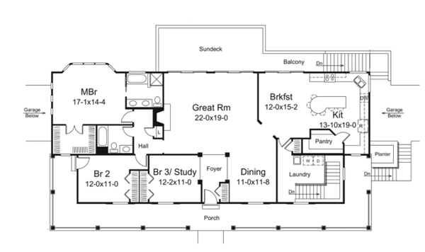 Dream House Plan - Ranch Floor Plan - Main Floor Plan #57-635