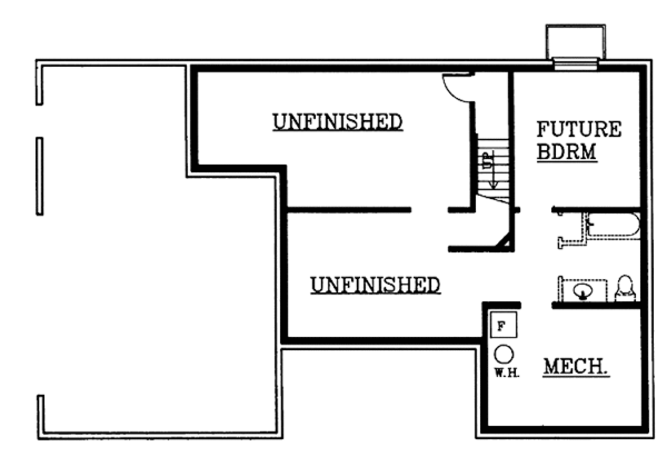 Home Plan - Country Floor Plan - Lower Floor Plan #1037-3