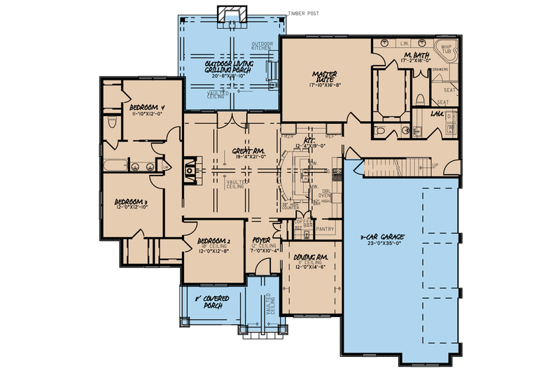 Dream House Plan - Floor Plan - Main Floor for European House Plan #923-76 - 4 bed, 2.5 bath