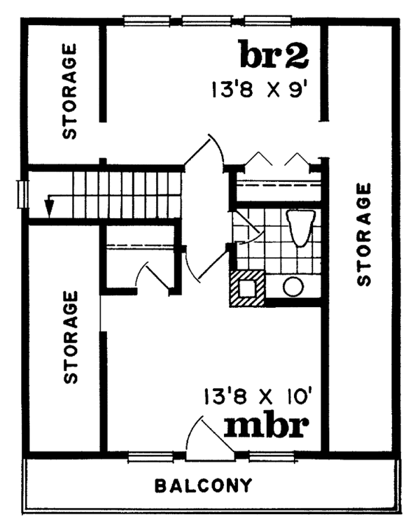 Architectural House Design - Victorian Floor Plan - Upper Floor Plan #47-657