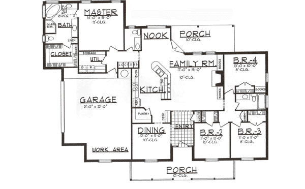 Architectural House Design - Traditional Floor Plan - Main Floor Plan #62-108