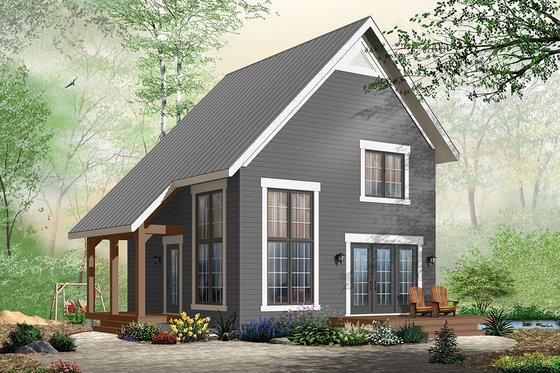 Exterior - Front Elevation 4 for Cabin House Plan #23-2267 - 2 bed, 1.5 bath
