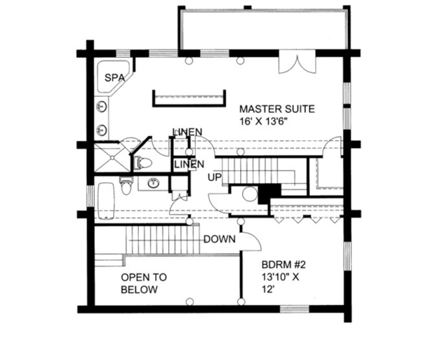 Home Plan - Log Floor Plan - Upper Floor Plan #117-825