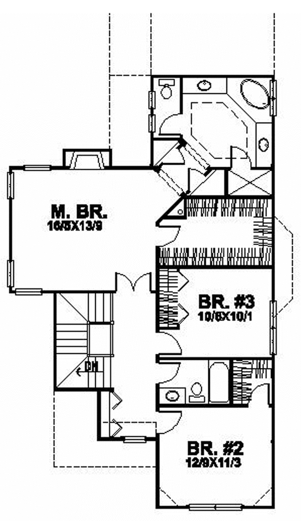 House Plan Design - Country Floor Plan - Upper Floor Plan #320-1490