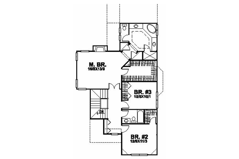 Home Plan - Floor Plan - Upper Floor for Country House Plan #320-1490 - 3 bed, 2.5 bath