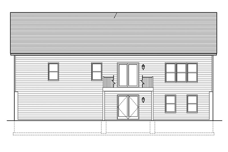 Architectural House Design - Exterior - Rear Elevation for Ranch House Plan #1010-137 - 3 bed, 2 bath