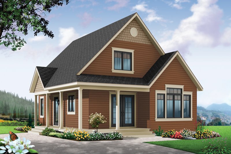 Architectural House Design - Exterior - Front Elevation 3 for Country House Plan #23-2581 - 1 bed, 1 bath