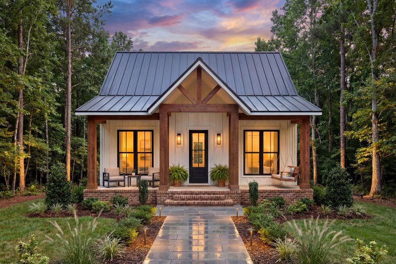 Architectural House Design - Exterior - Front Elevation 2 for Farmhouse House Plan #430-429 - 2 bed, 1 bath