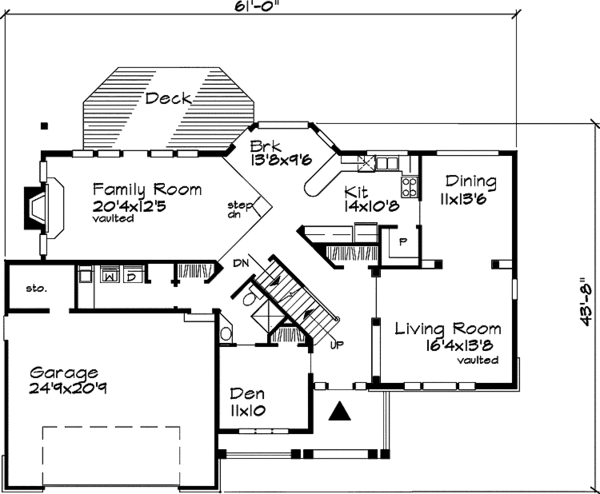 Architectural House Design - Contemporary Floor Plan - Main Floor Plan #320-562