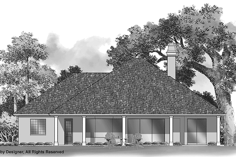 Home Plan - Exterior - Rear Elevation 1 for Ranch House Plan #930-95 - 3 bed, 2 bath