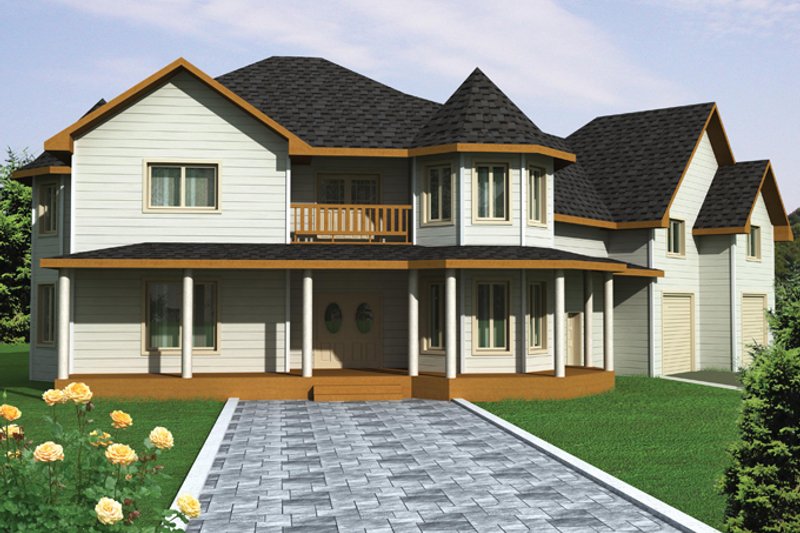 Home Plan - Exterior - Front Elevation 3 for Victorian House Plan #117-864 - 3 bed, 2.5 bath