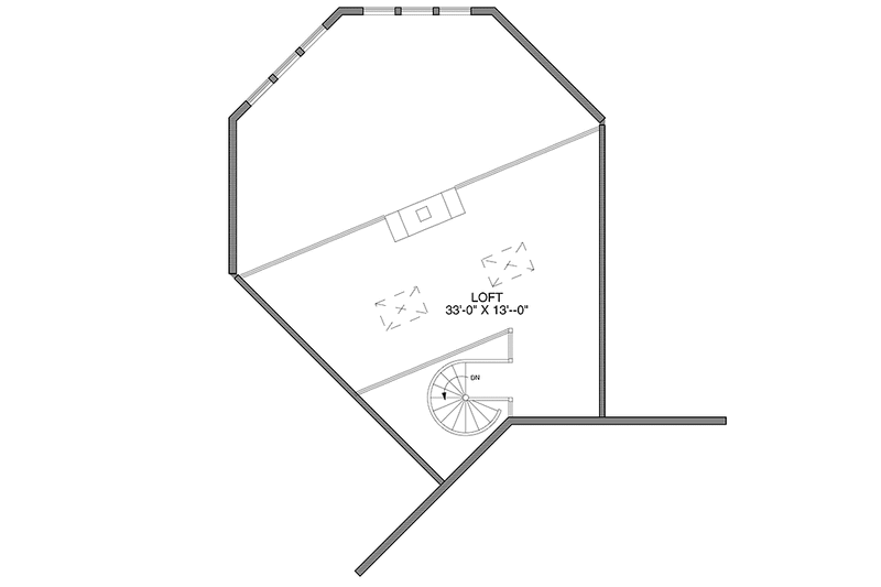House Blueprint - Floor Plan - Upper Floor for Log House Plan #964-14 - 3 bed, 2 bath
