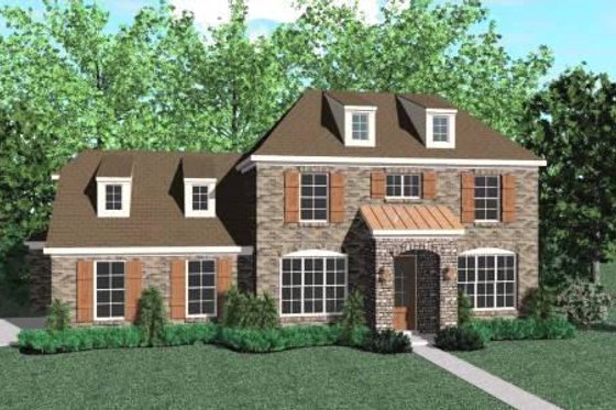 Exterior - Front Elevation for European House Plan #424-101 - 3 bed, 2.5 bath