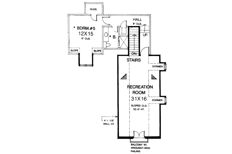 Dream House Plan - Floor Plan - Upper Floor for European House Plan #310-1056 - 5 bed, 5 bath