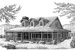 Southern Exterior - Front Elevation Plan #410-218