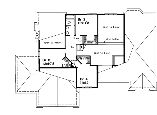 Dream House Plan - Mediterranean Floor Plan - Upper Floor Plan #320-554