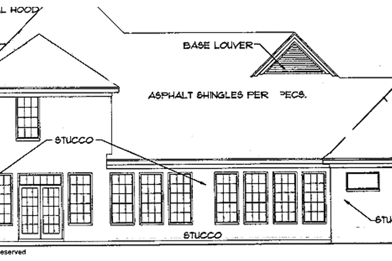 Home Plan - Exterior - Rear Elevation for Mediterranean House Plan #952-30 - 4 bed, 3.5 bath