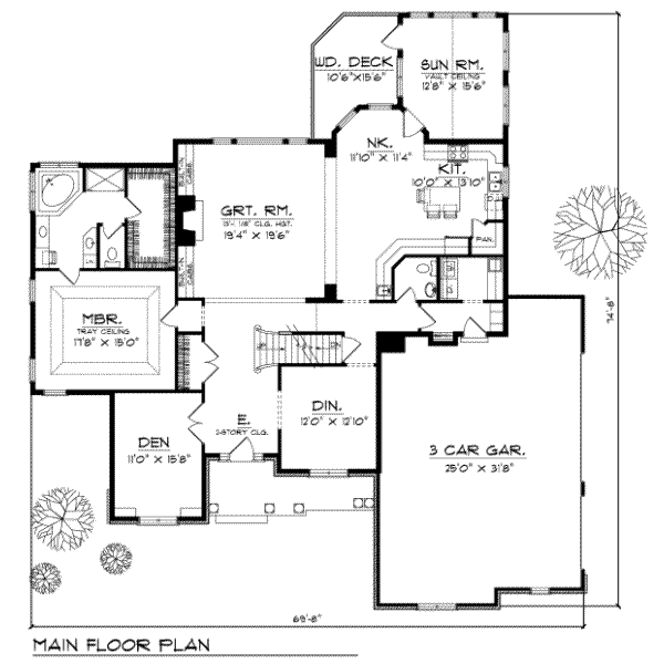 European Floor Plan - Main Floor Plan #70-477