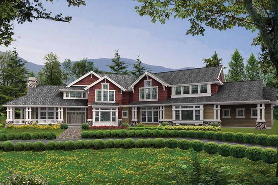 Exterior - Front Elevation 3 for Craftsman House Plan #132-348 - 5 bed, 4.5 bath