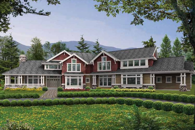 House Blueprint - Exterior - Front Elevation 3 for Craftsman House Plan #132-348 - 5 bed, 4.5 bath
