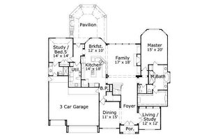 Floor Plan - Main Floor for Mediterranean House Plan #411-252 - 5 bed, 4 bath