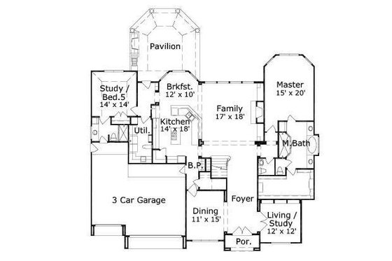 Floor Plan - Main Floor for Mediterranean House Plan #411-252 - 5 bed, 4 bath