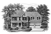 Colonial Style House Plan - 4 Beds 2.5 Baths 2053 Sq/Ft Plan #927-715 Exterior 