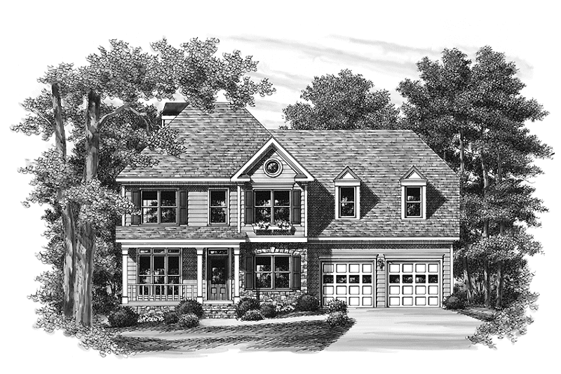 Home Plan - Exterior - Front Elevation 3 for Colonial House Plan #927-715 - 4 bed, 2.5 bath